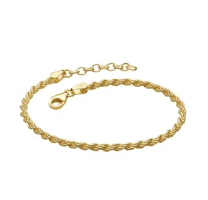 Gold Plated silver Rope Twist Bracelet