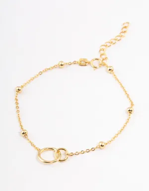 Gold Plated Sterling Silver Linked Circle Bracelet