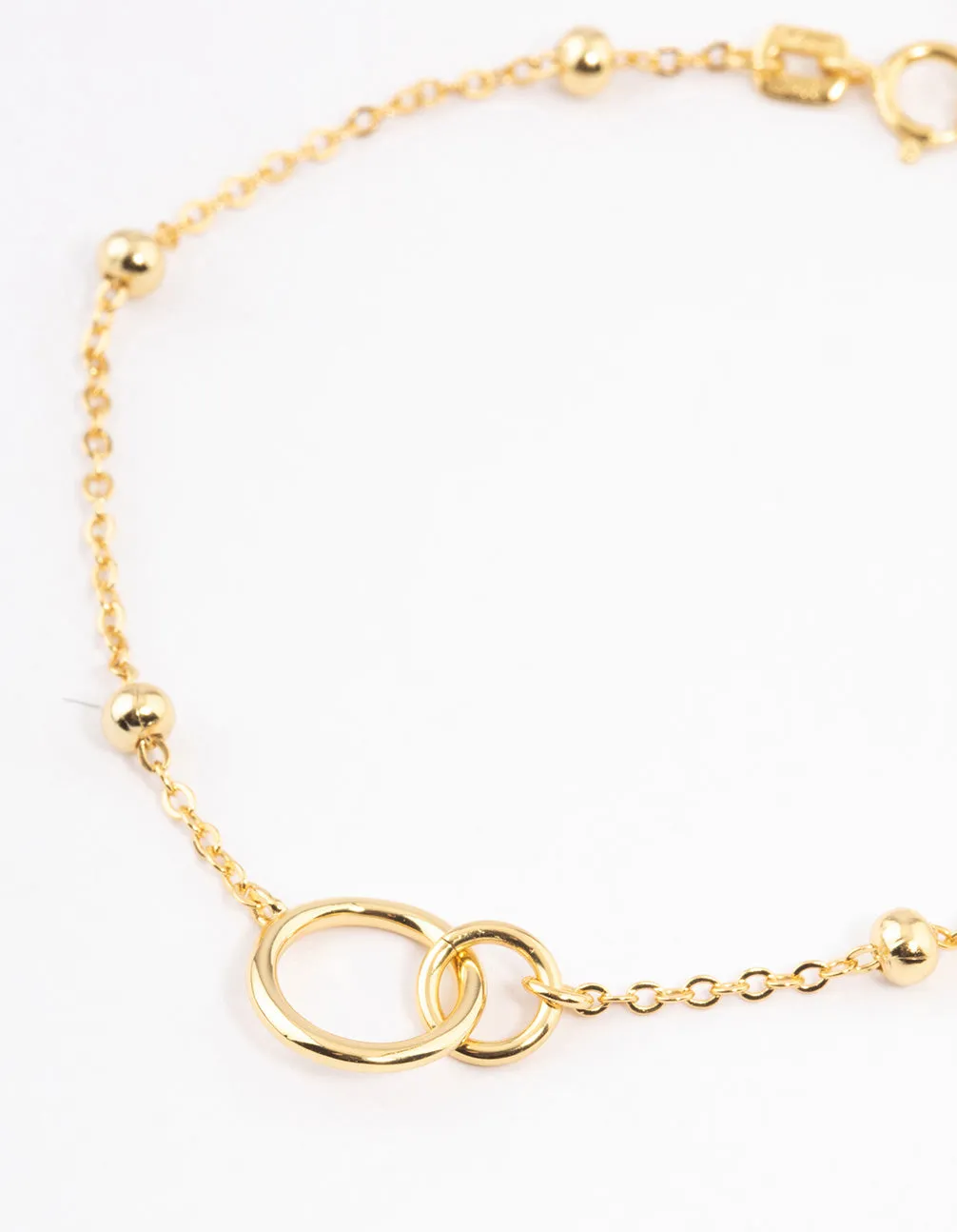 Gold Plated Sterling Silver Linked Circle Bracelet