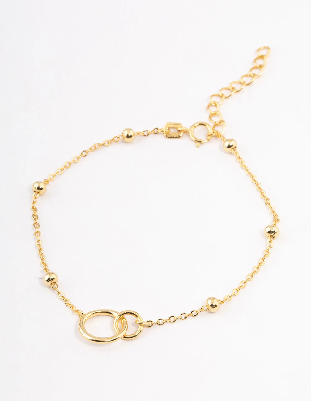 Gold Plated Sterling Silver Linked Circle Bracelet