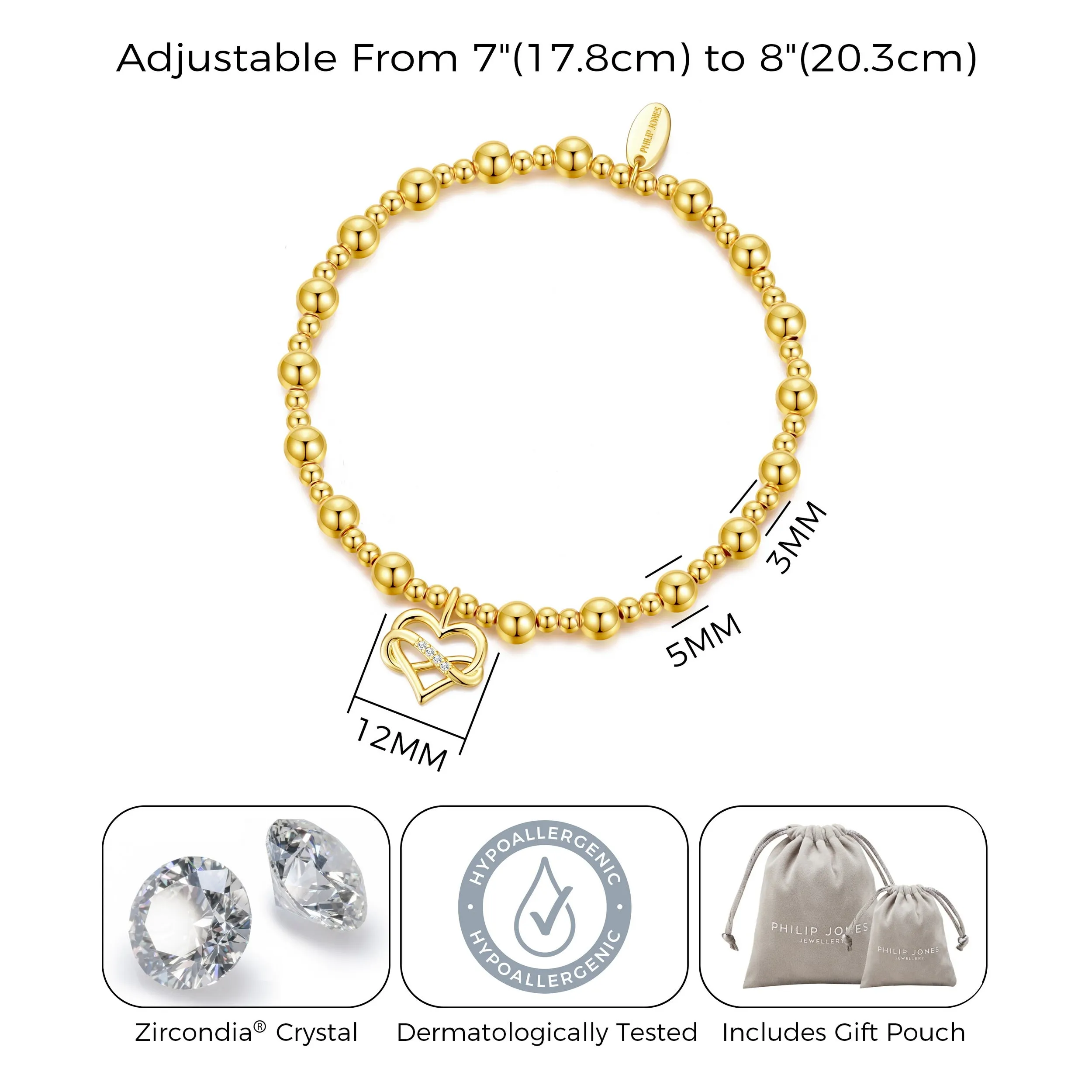 Gold Plated True Friendship Quote Stretch Bracelet with Gift Box