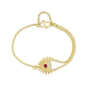 Gold, Ruby & Diamond Totem Bracelet