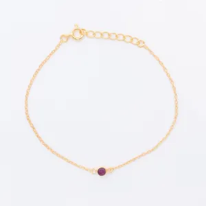 Gold Vermeil Raw Ruby Solitaire Bracelet