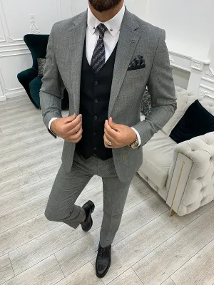 Gray Slim Fit Groom Wedding Suit for Men by GentWith.com