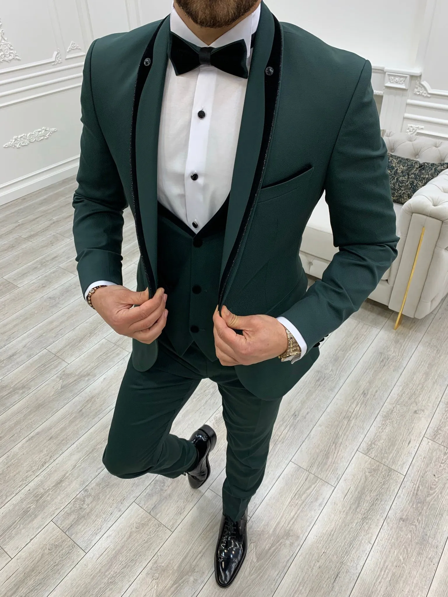 Green Slim Fit Groom Wedding Tuxedo for Men by GentWith.com