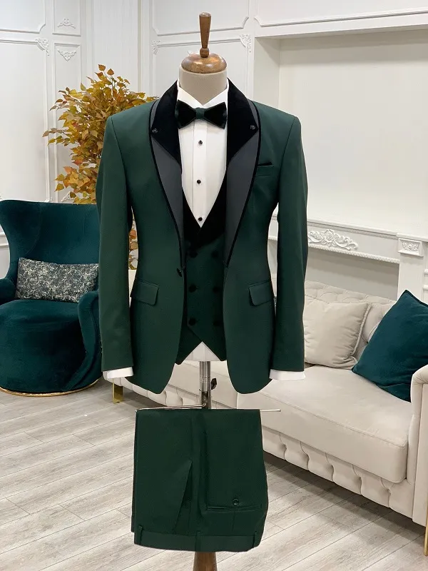 Green Slim Fit Groom Wedding Tuxedo for Men by GentWith.com