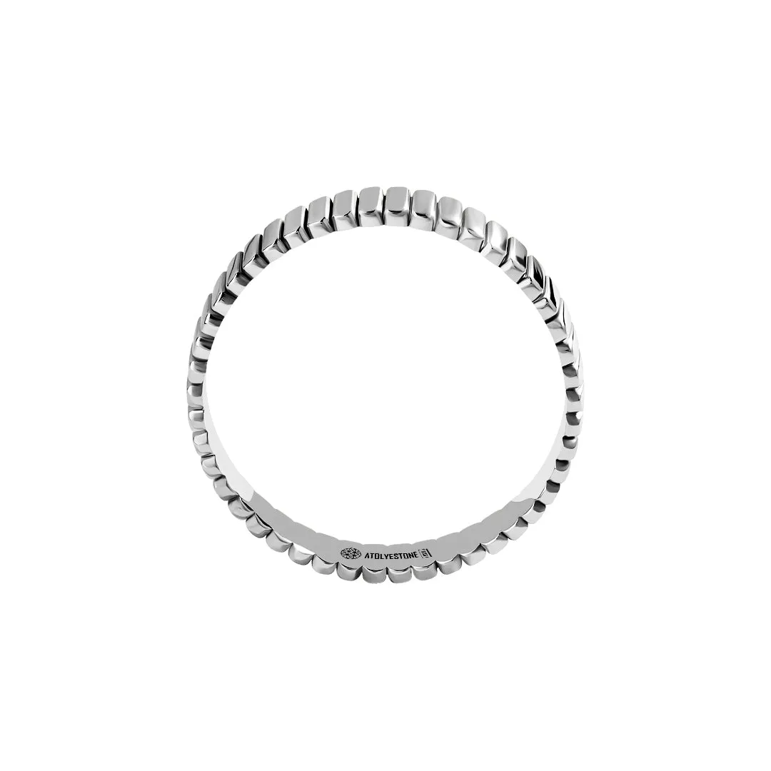 Grosgrain Band Ring in Silver