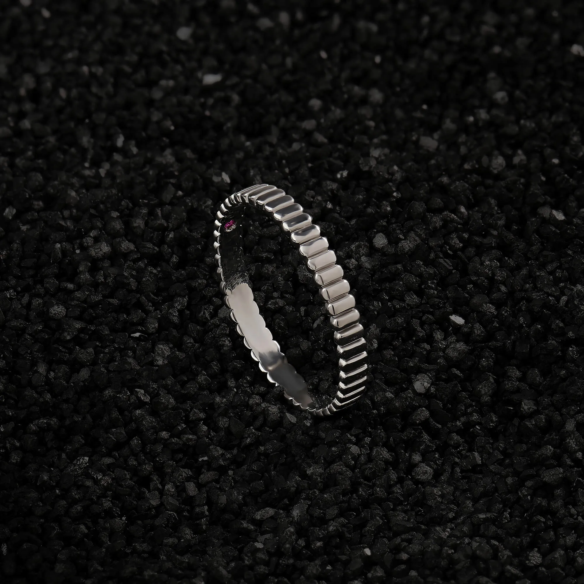 Grosgrain Band Ring in Silver