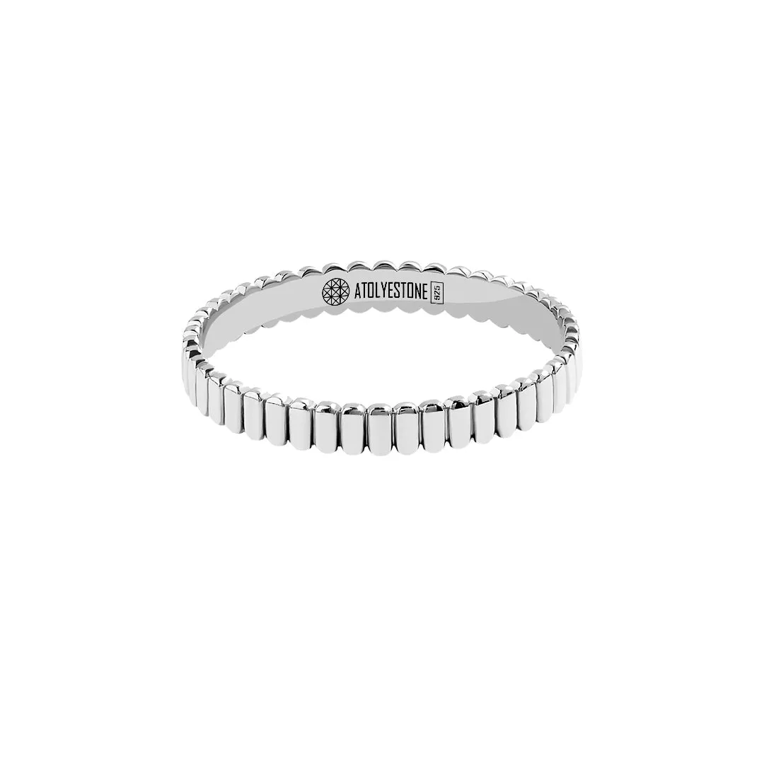 Grosgrain Band Ring in Silver