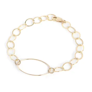 HANA oval loop and link bracelet ~ gold