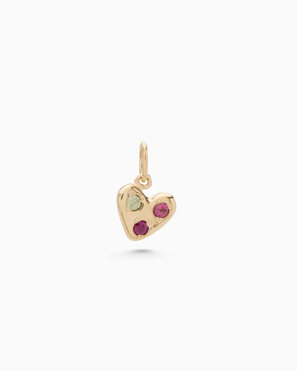 Heart Stone Pendant | Yellow Gold