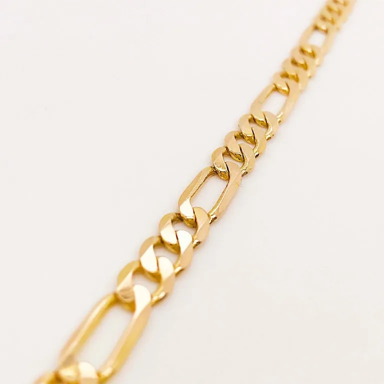 Heavy Figaro Chain Link Bracelet