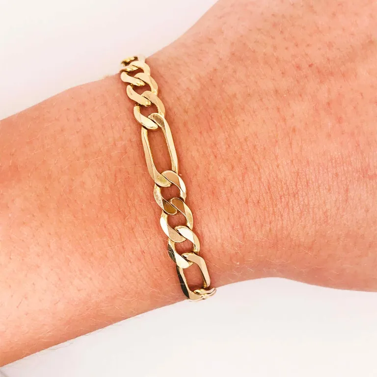 Heavy Figaro Chain Link Bracelet