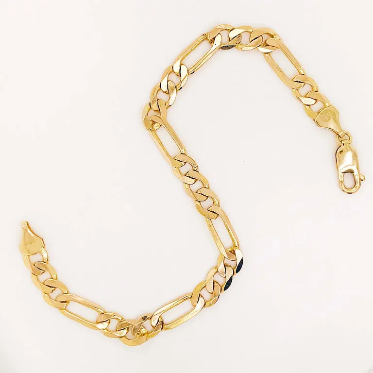 Heavy Figaro Chain Link Bracelet