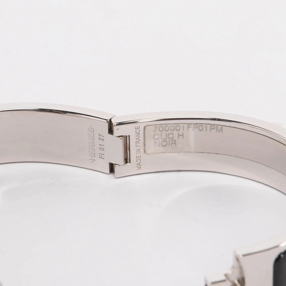 Hermes Black Palladium Plated Enamel Clic H Bracelet