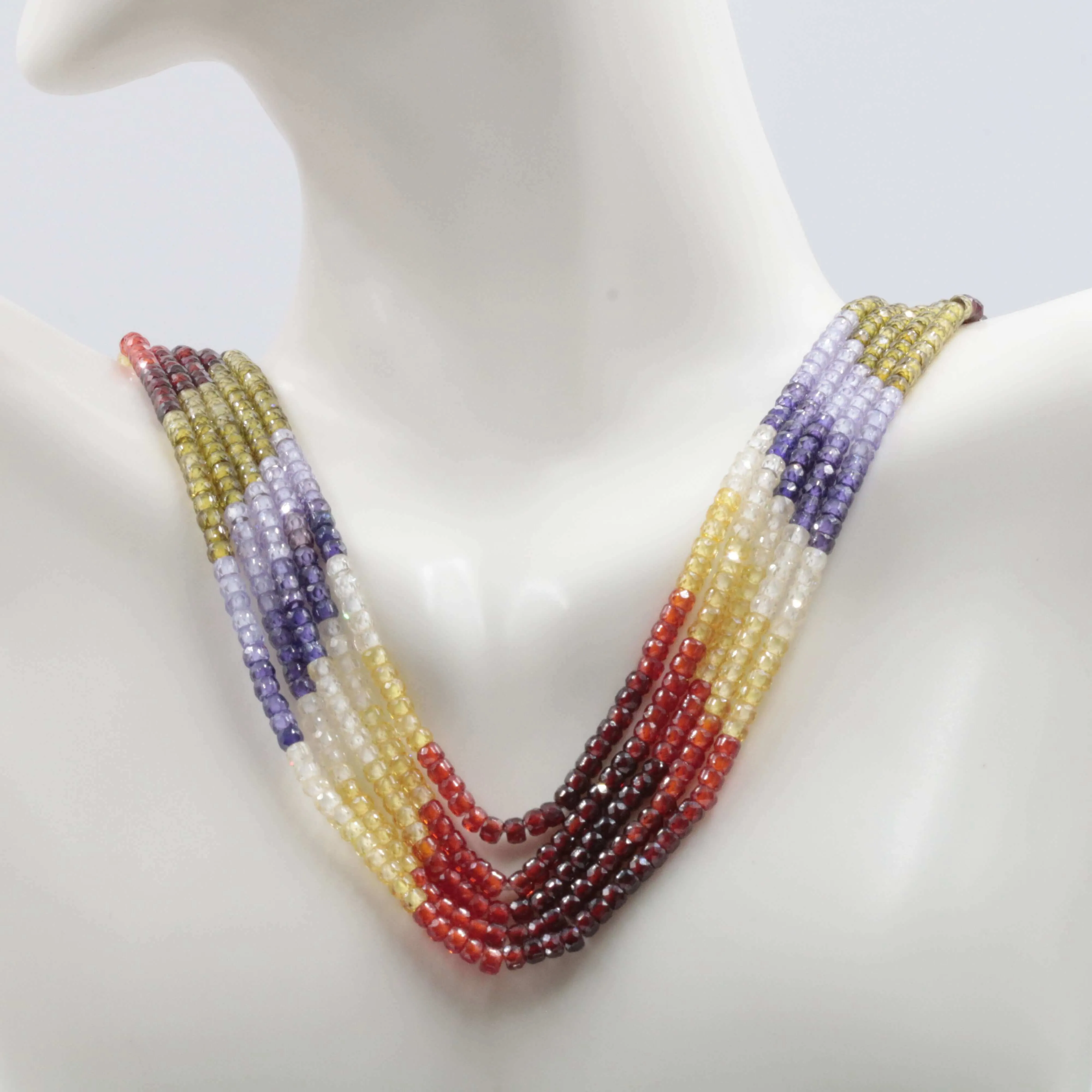 High Quality cz Layered for Women Layered cz Necklace CZ Necklace Beaded Multicolor CZ Necklace Indian necklace SKU 6142738