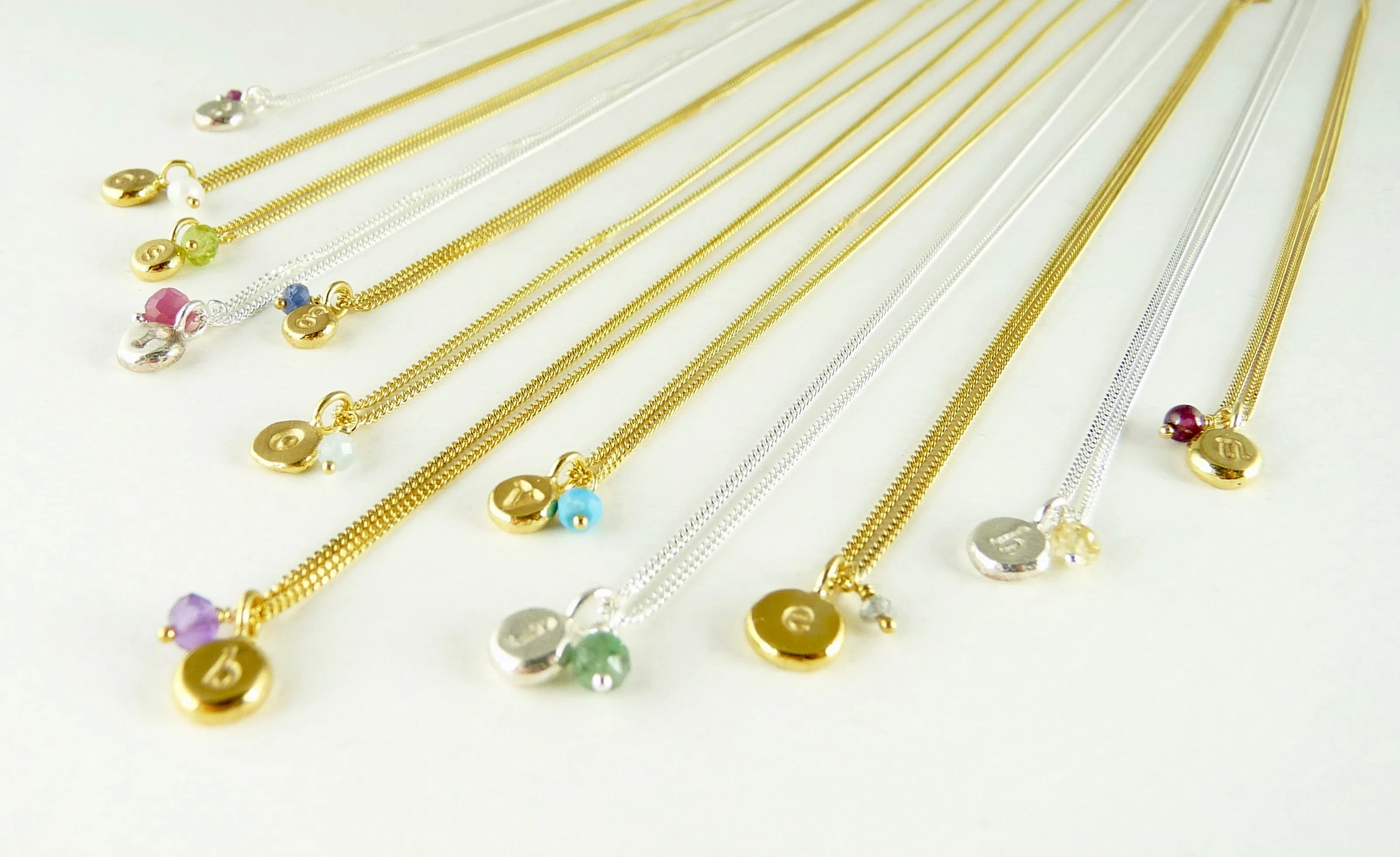 Initial & Birthstone Delicate Necklace