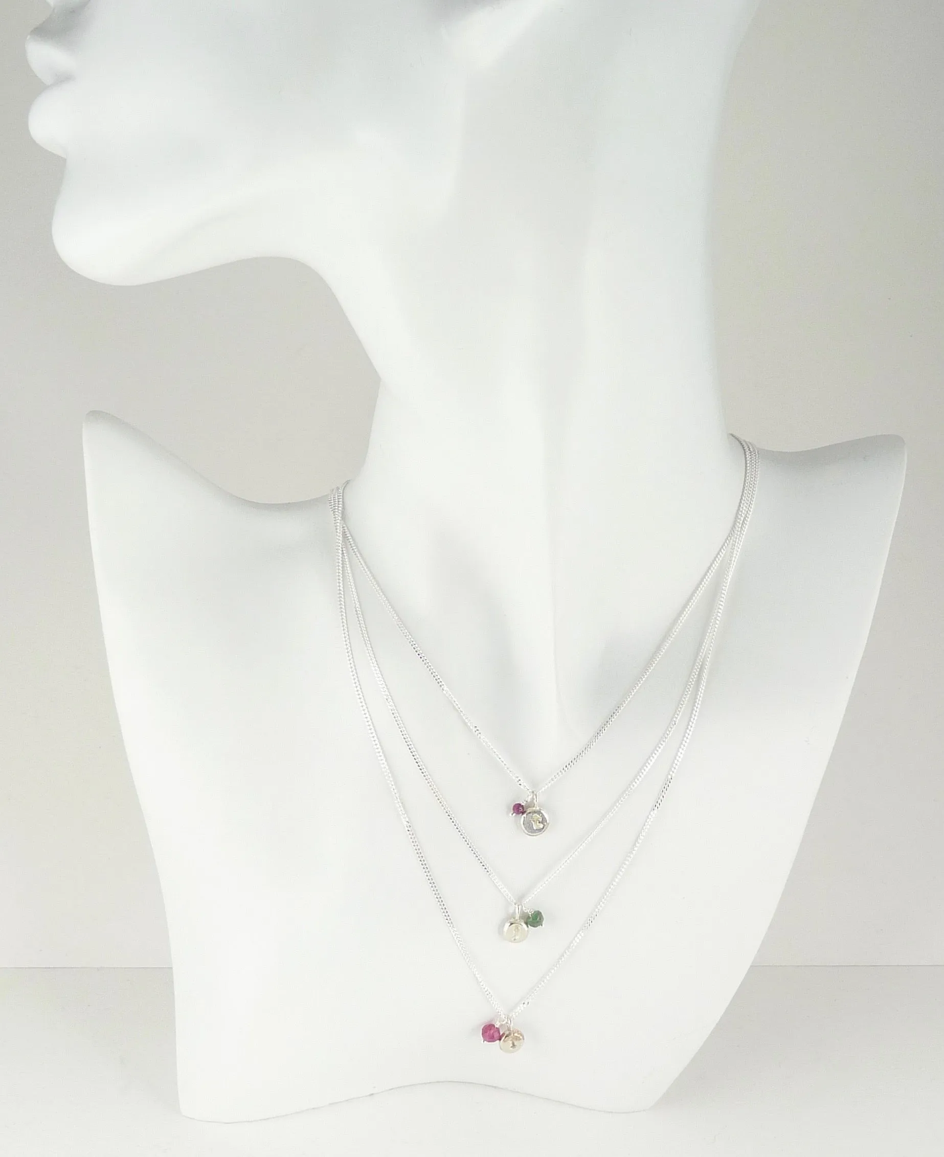 Initial & Birthstone Delicate Necklace