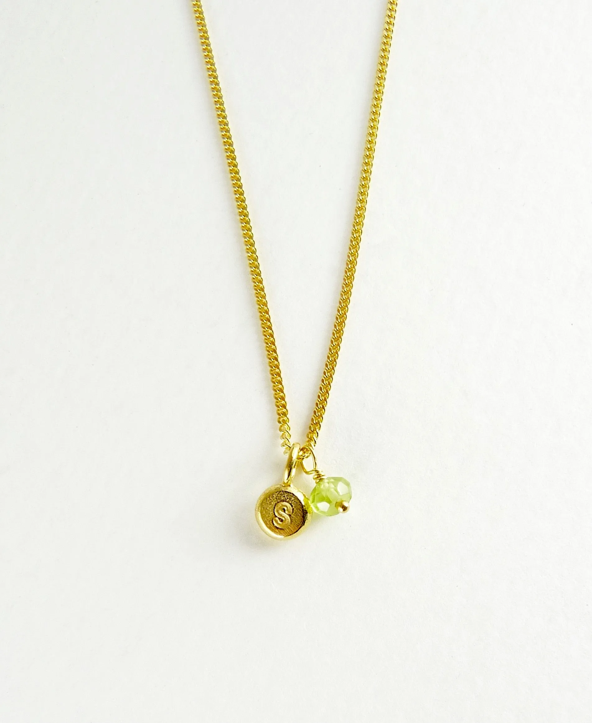 Initial & Birthstone Delicate Necklace