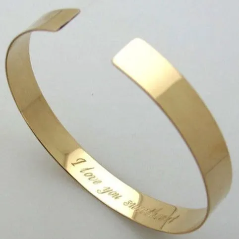 Inspirational Quote Bracelet - Gold Cuff