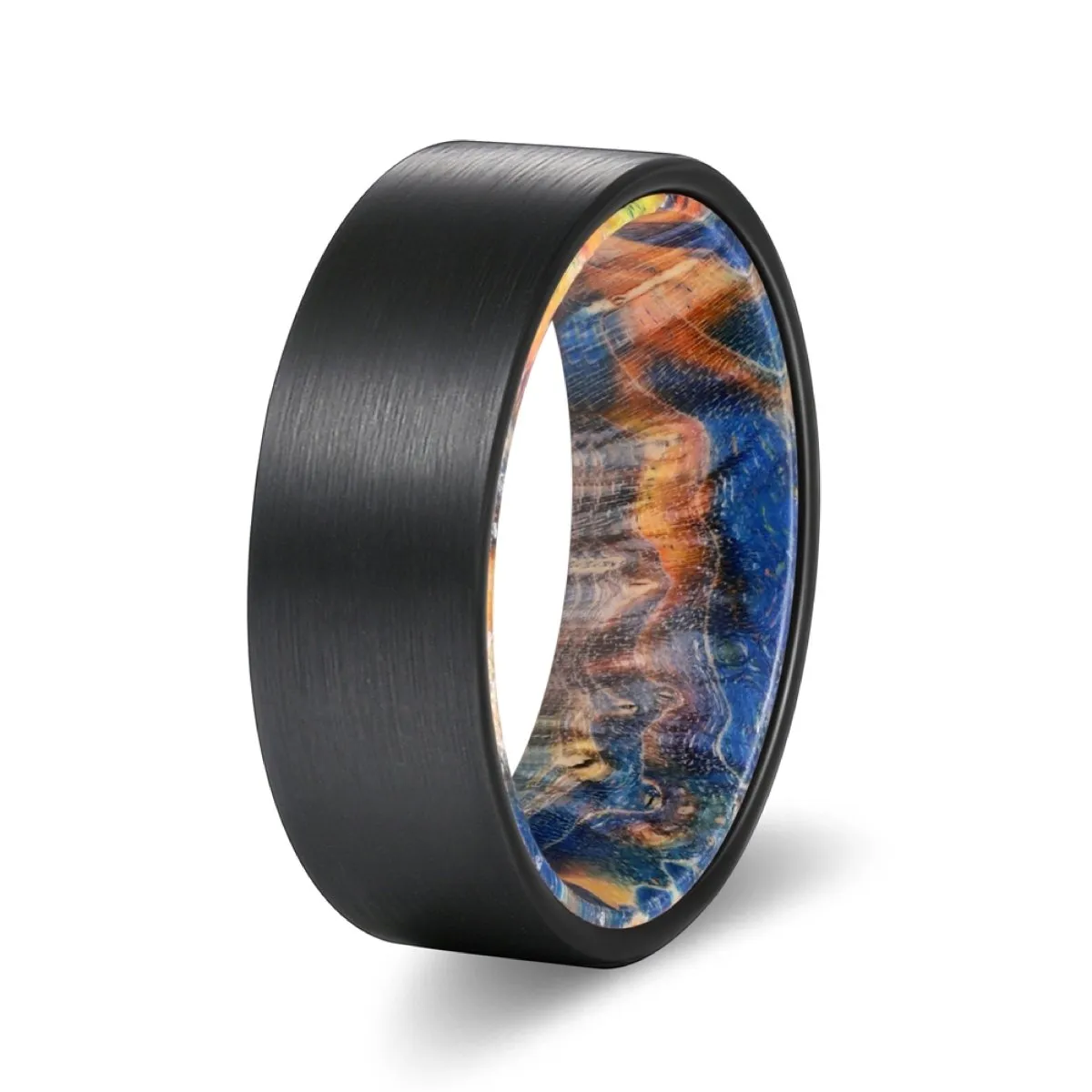 JACK | Blue & Yellow/Orange Wood, Black Flat Brushed Tungsten