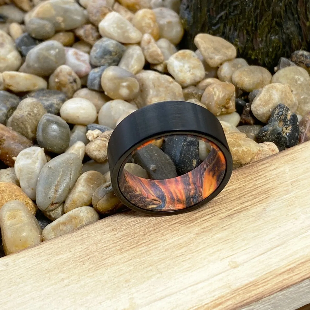 JACK | Blue & Yellow/Orange Wood, Black Flat Brushed Tungsten