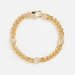 Julian Triple Simulated Diamond Cuban Chain Bracelet