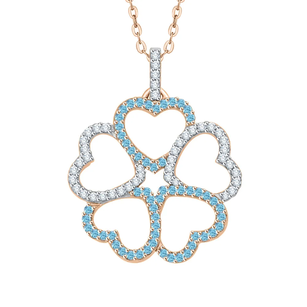 KATARINA 1/3 cttw Diamond and Gemstone Multi-Heart Pendant Necklace