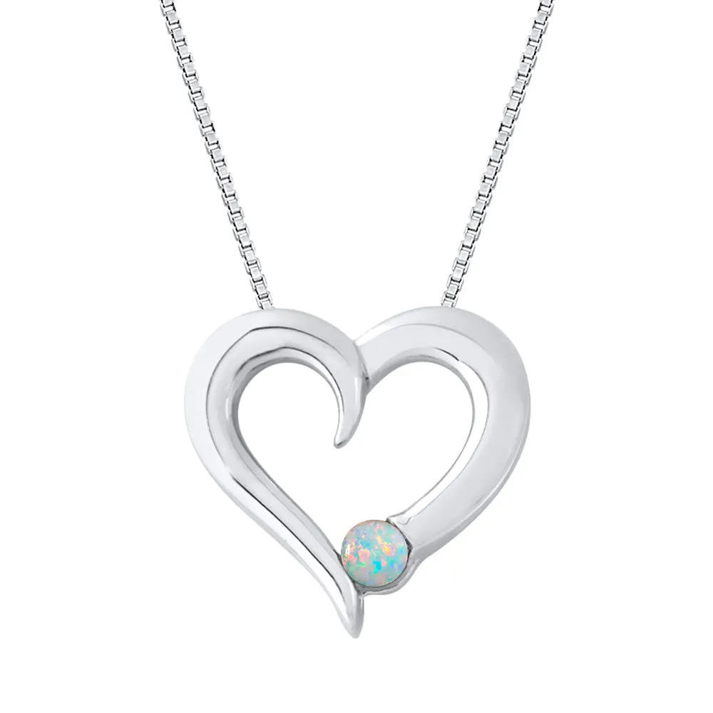 KATARINA 1/6 cttw Gemstone Heart Necklace