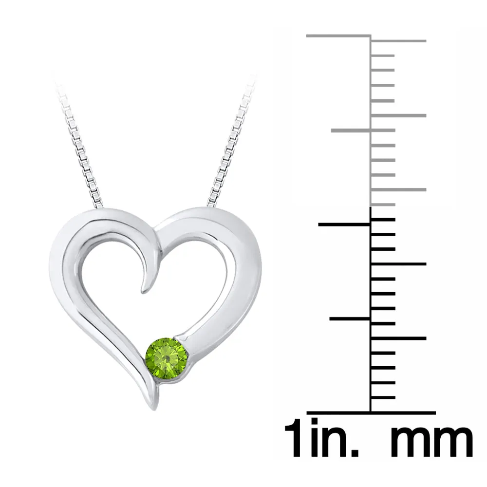 KATARINA 1/6 cttw Gemstone Heart Necklace