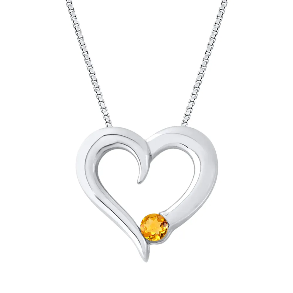 KATARINA 1/6 cttw Gemstone Heart Necklace