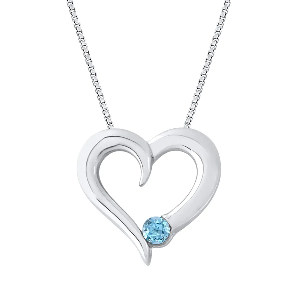 KATARINA 1/6 cttw Gemstone Heart Necklace