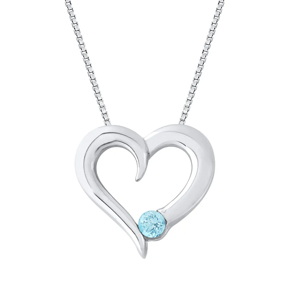 KATARINA 1/6 cttw Gemstone Heart Necklace