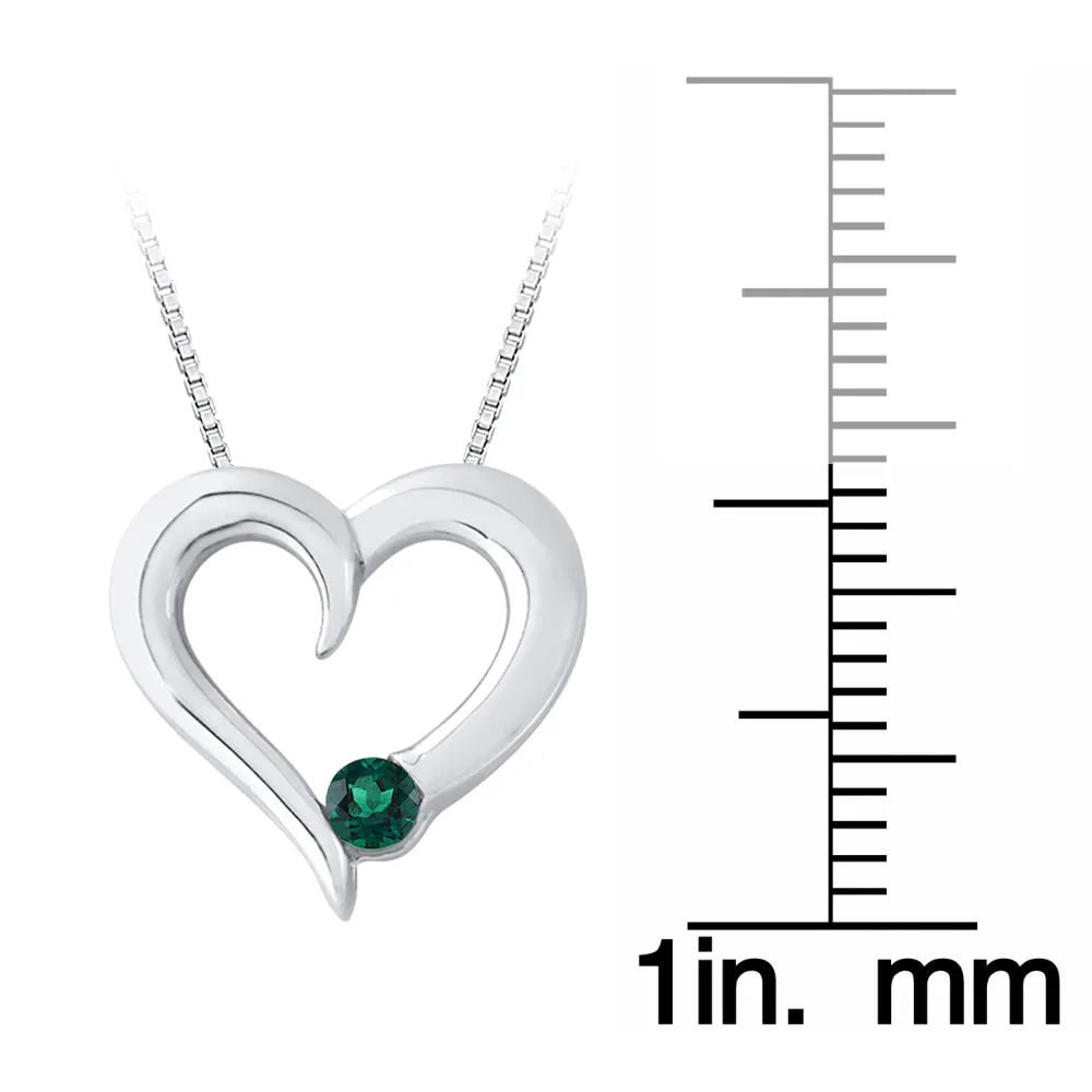 KATARINA 1/6 cttw Gemstone Heart Necklace