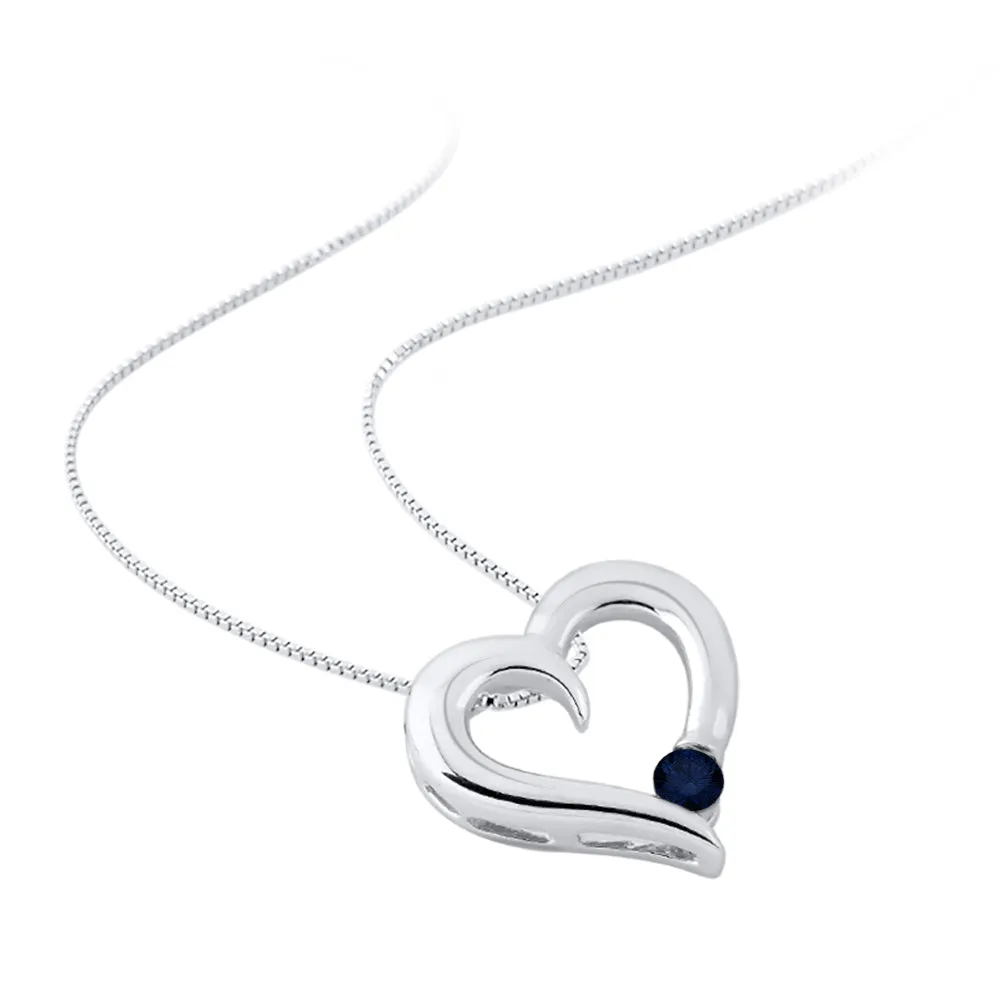 KATARINA 1/6 cttw Gemstone Heart Necklace