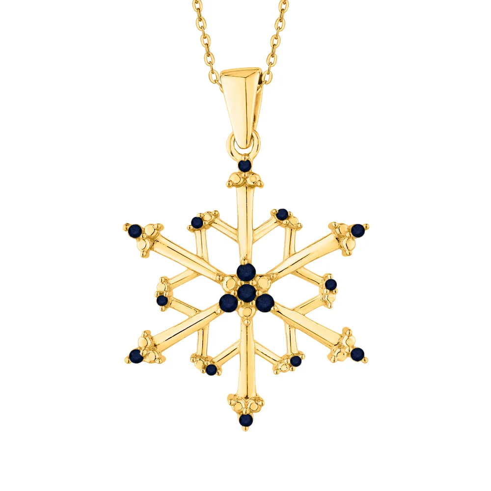 KATARINA 4 1/20 cttw Natural Gemstone Floral Snowflake Pendant Necklace