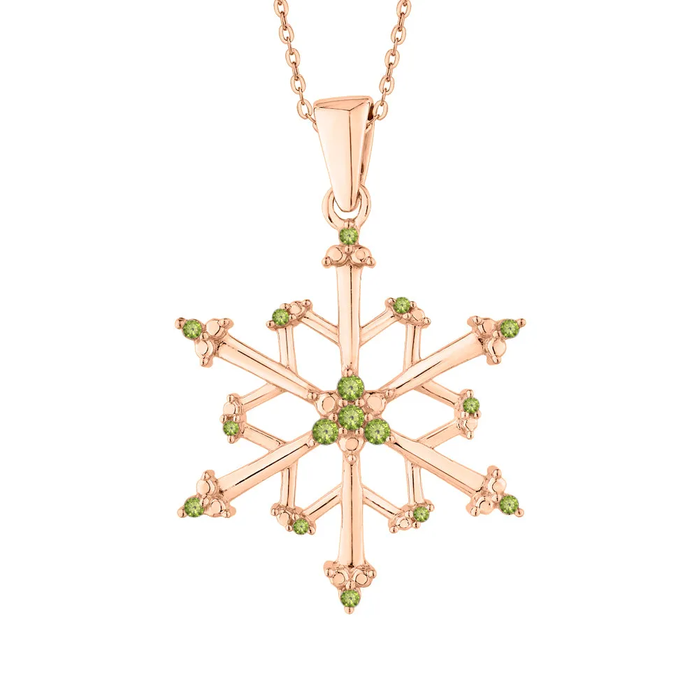 KATARINA 4 1/20 cttw Natural Gemstone Floral Snowflake Pendant Necklace