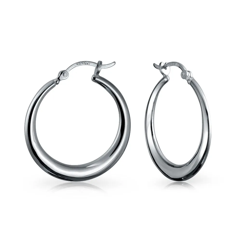 Large Hoop Earrings Sterling Silver Hinged Notched Post 1 75 Inch Dia