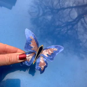 Lea Stein Butterfly brooch in blue and pink