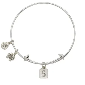 Letter S Charm Bangle Bracelet