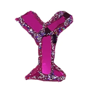 LETTER Y-  PURPLE BROOCH