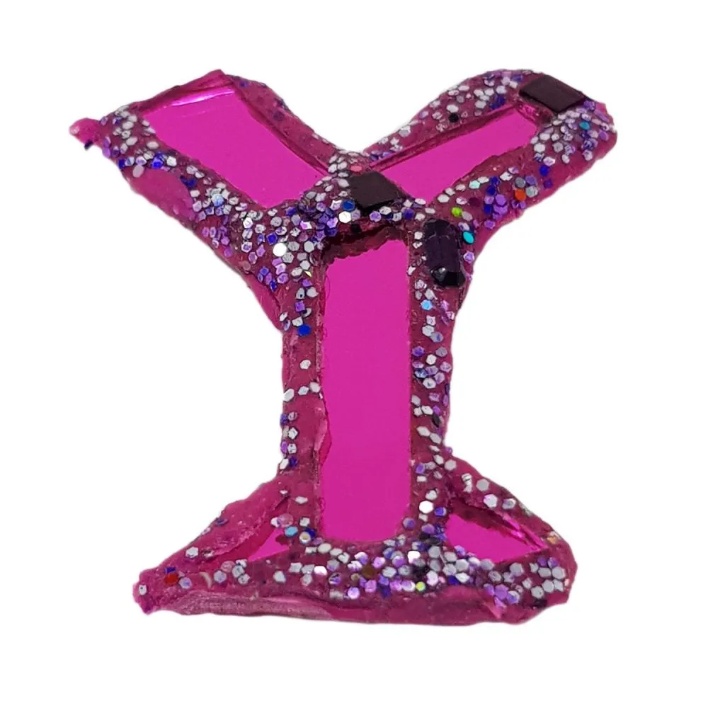 LETTER Y-  PURPLE BROOCH