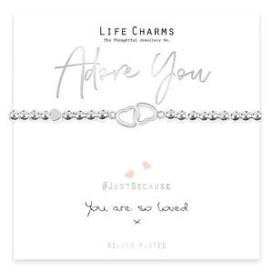 Life Charm You Are So Loved Joined Hearts Bracelet