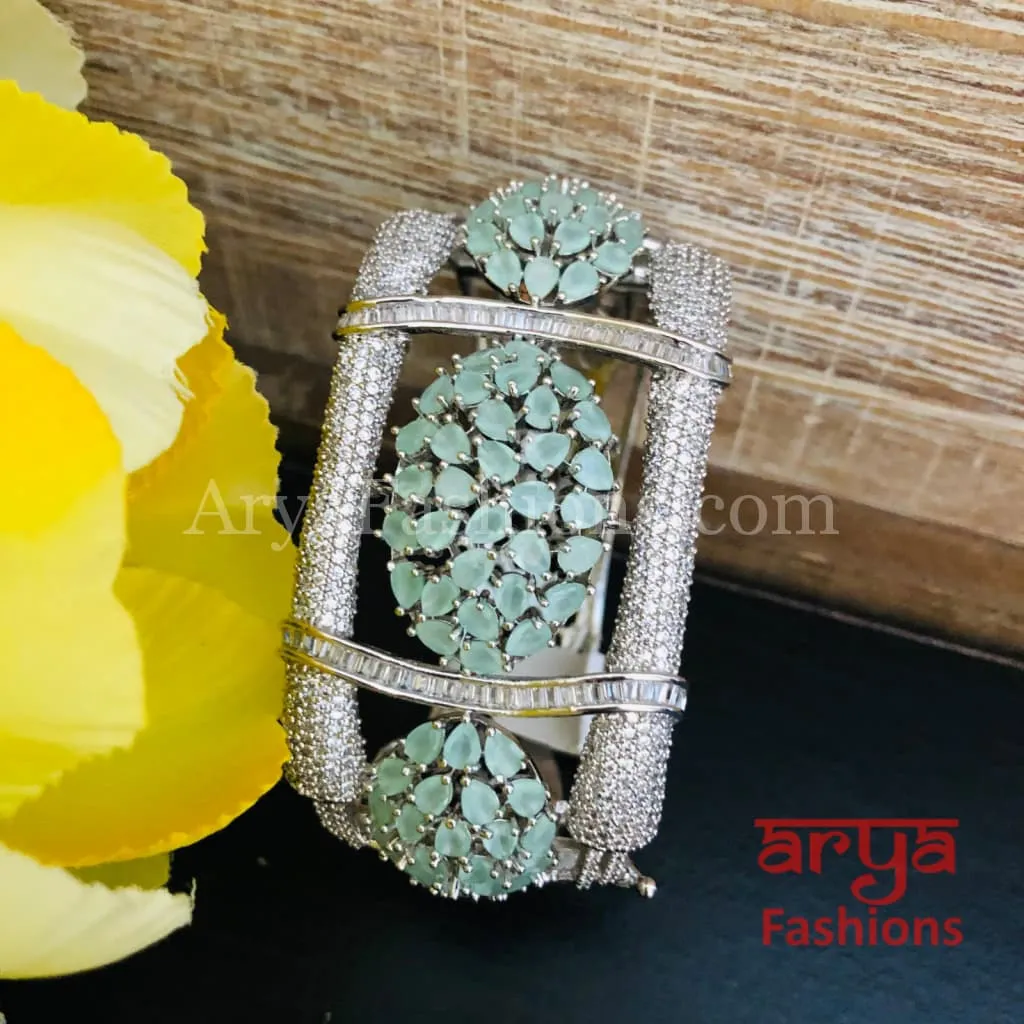 Lisha Mint Green Designer CZ Ethnic Bracelet