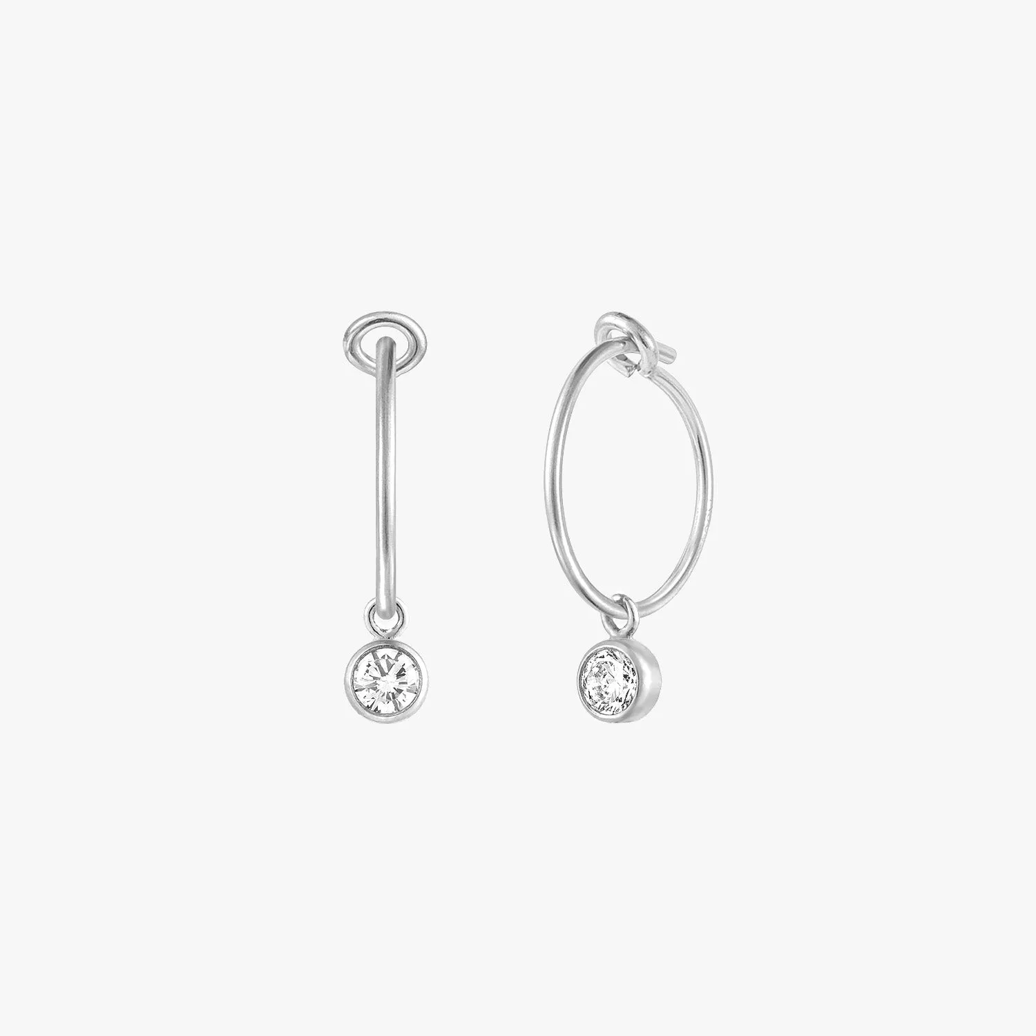 Little Bezel Hoop Earrings