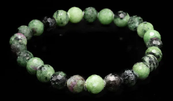 Luxury Faceted Ruby Zoisite Natural Gemstone Bracelet