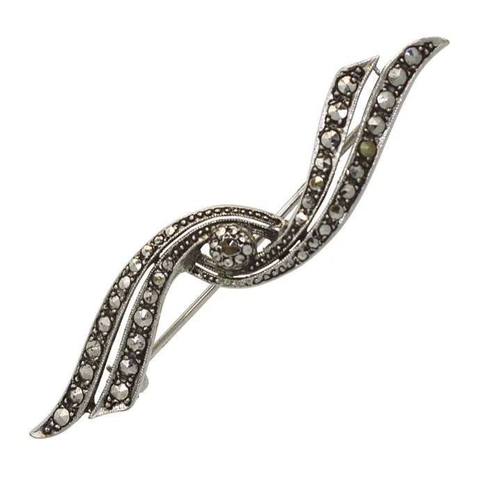 Marcasite 'Twist' Brooch