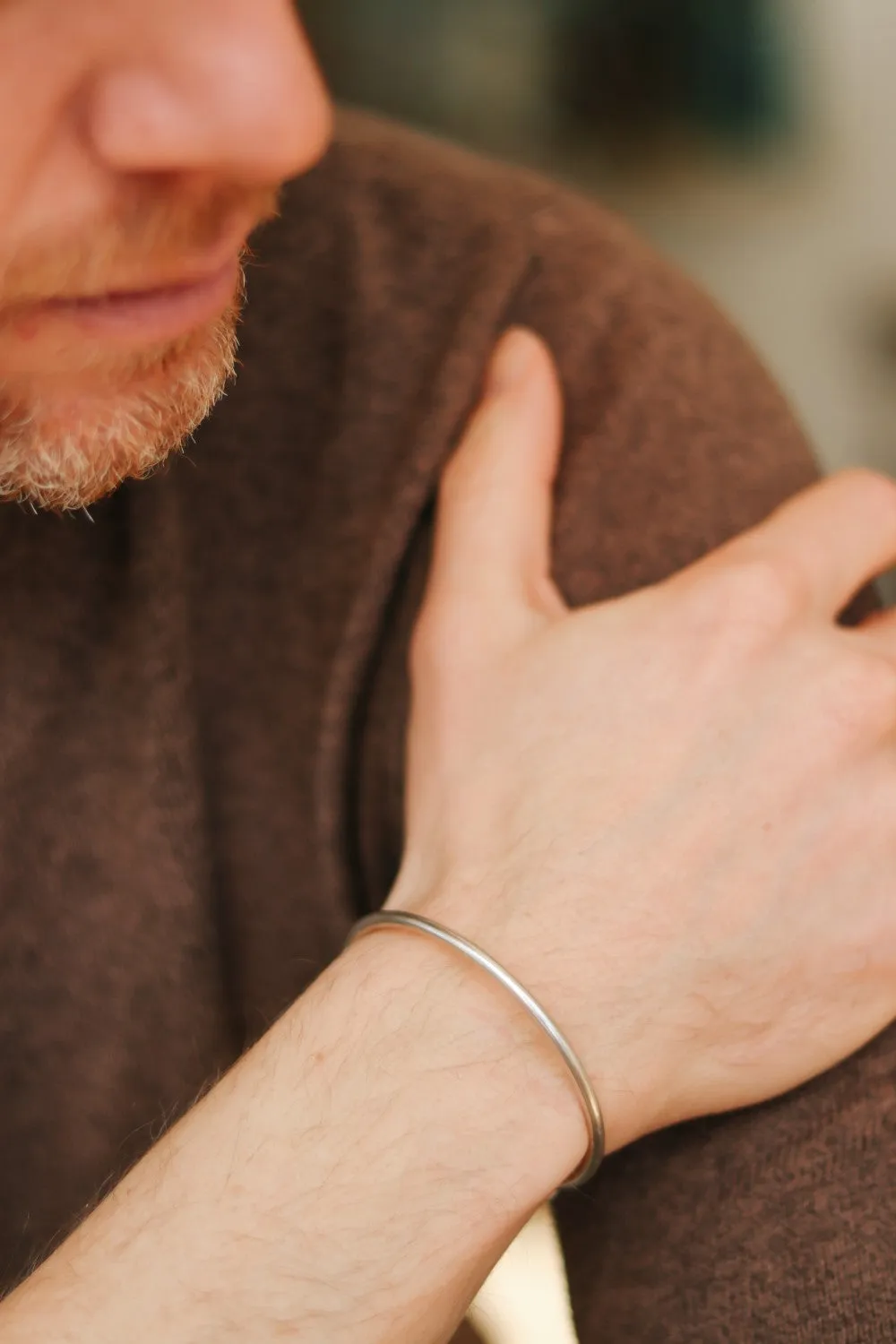 Men's bracelet, silver open cuff bracelet for men, spikes arrow, adjustable bangle, rustic bracelet stacking , gift for him, mens jewelry