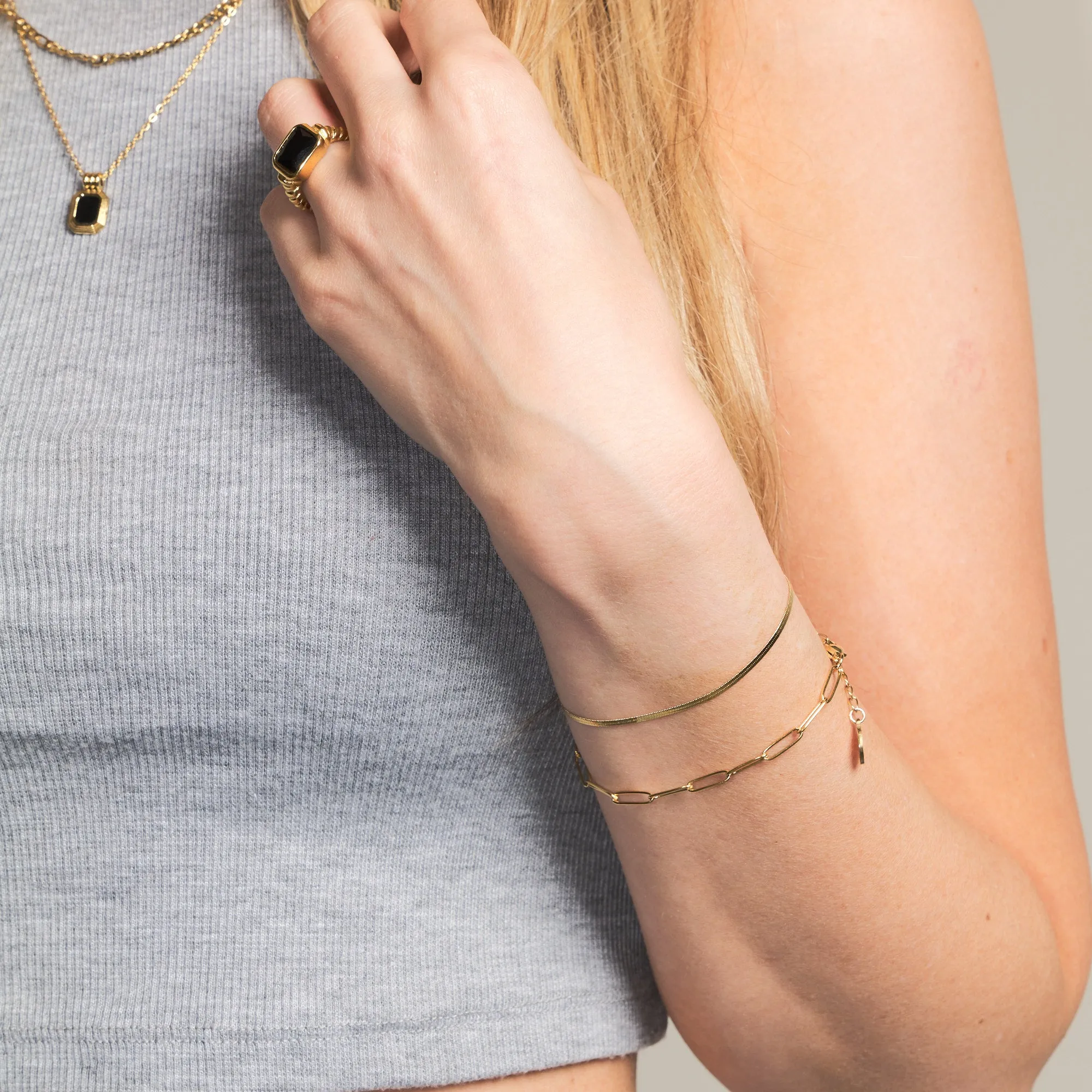 Micro Gold Herringbone Bracelet