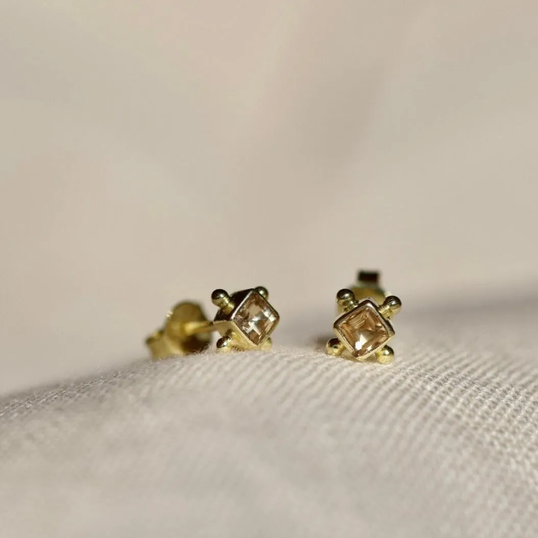 Mini Gia 14K Gold Vermeil Citrine Studs